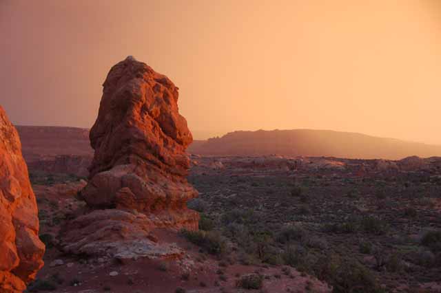 sunset in Arches